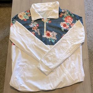 Floral 1/4 zip